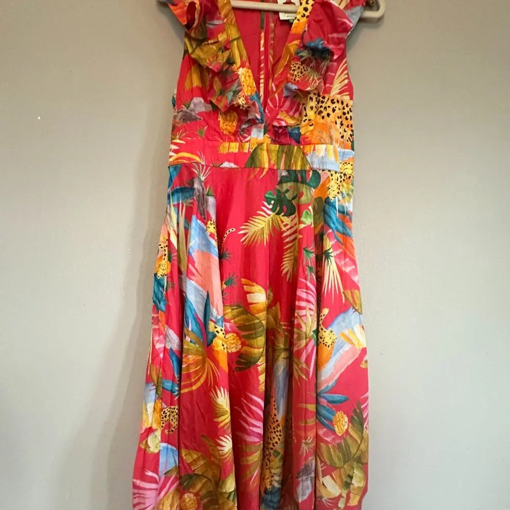 Farm Rio Tropical Jungle Midi Dress - Picture 3 of 9